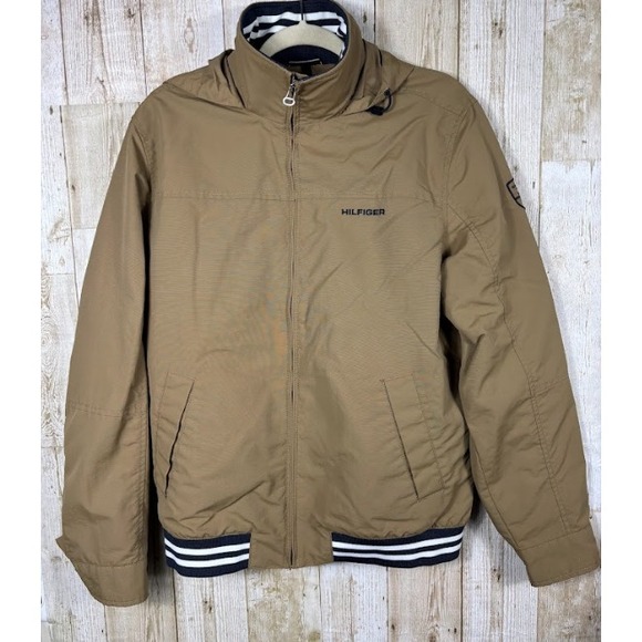 Tommy Hilfiger Hooded Windbreaker Mens SZ: M Blue, White, Cream Vintage 90's Y2K - Picture 1 of 6